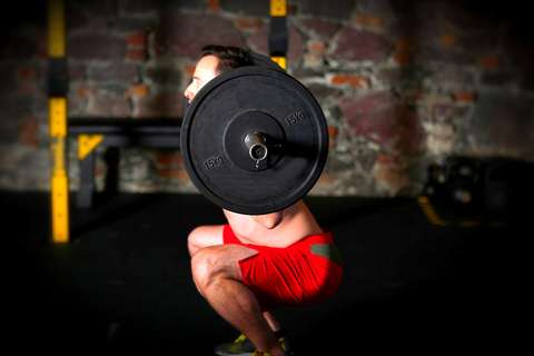 Man doing an Olympic style squat