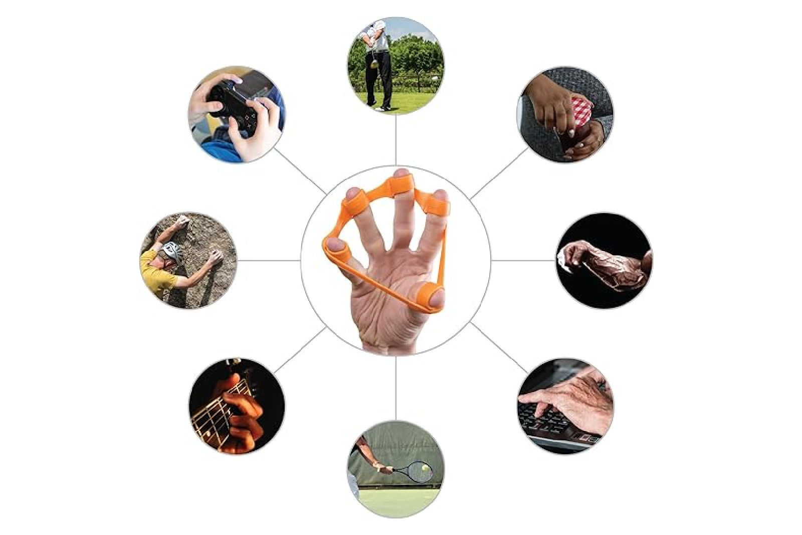 Hand X Band for optimal finger strength
